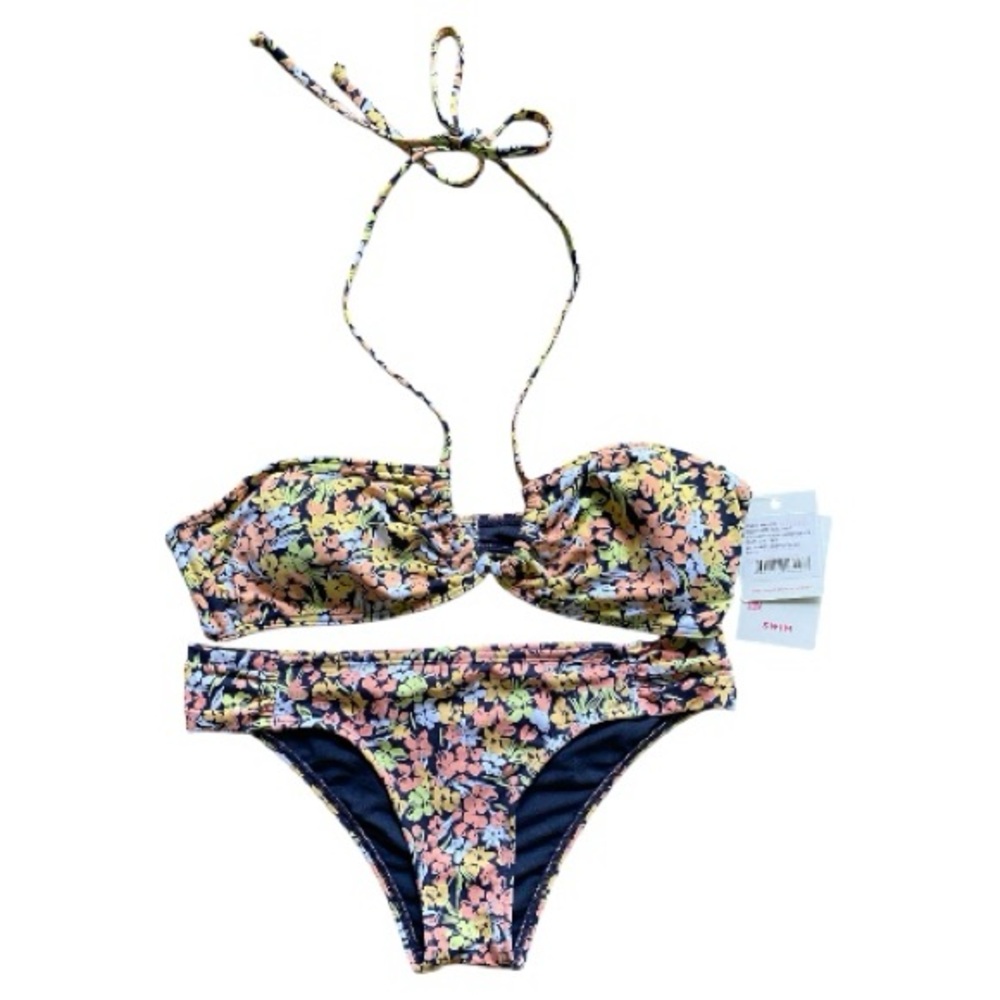 NWT Roxy Beach Classics Floral Print Halter Bikini Set Small